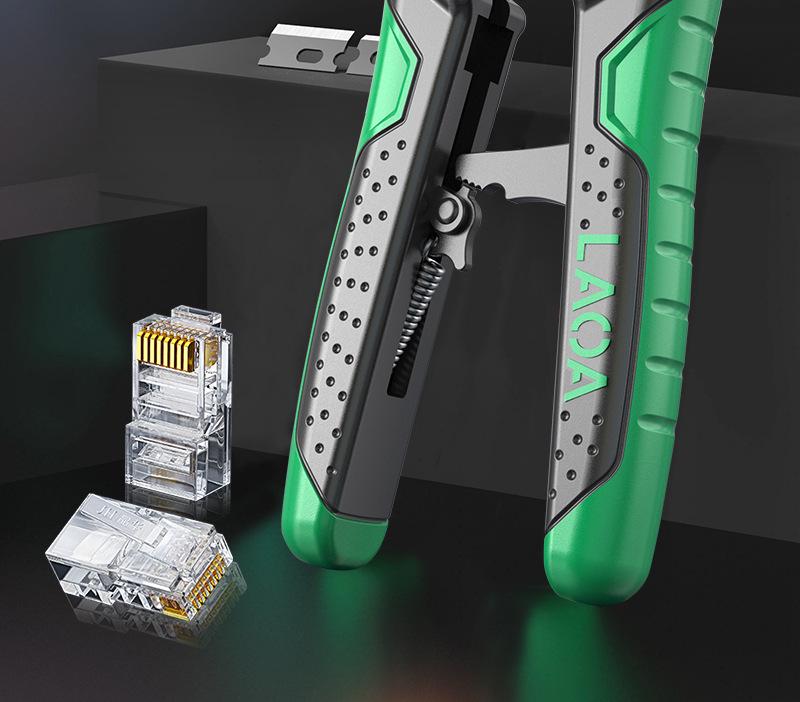 Old A Multi-Functional Network Pliers Set: 8P6P Ratchet, Crystal Head Crimping, Wire Stripping and Connecting Tools