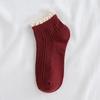 New Sweet Streetwaer Short Solid Candy Color Lace Socks Cotton Socks Hosiery Ruffles Women Socks