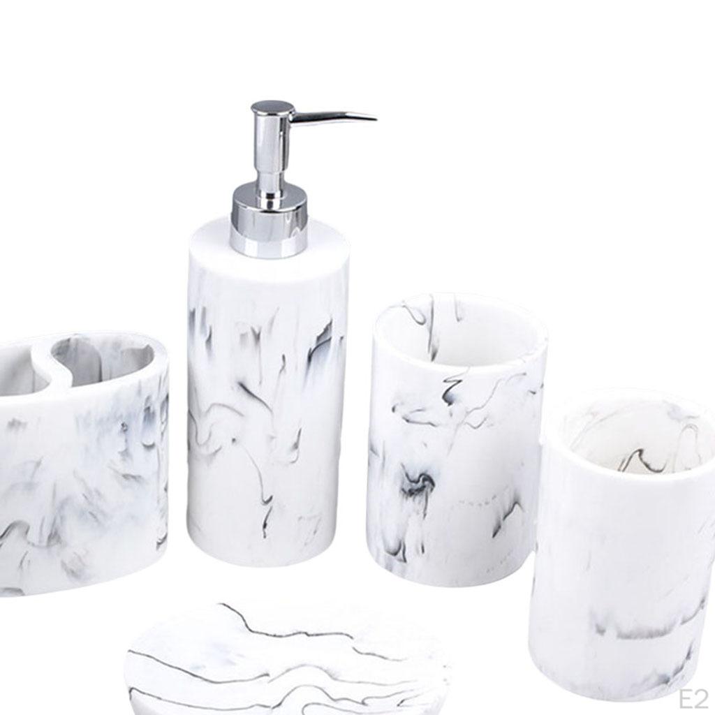 Bathroom Supplies Accessory Set 5-Piece Toothbrush Holder Dispenser