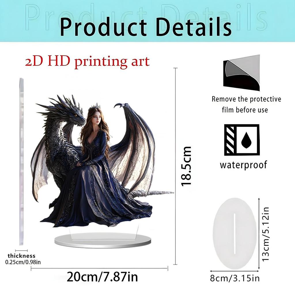 Fairy Tale Flower Fairy & Unicorn 2D Acrylic Ornament for Home Decor