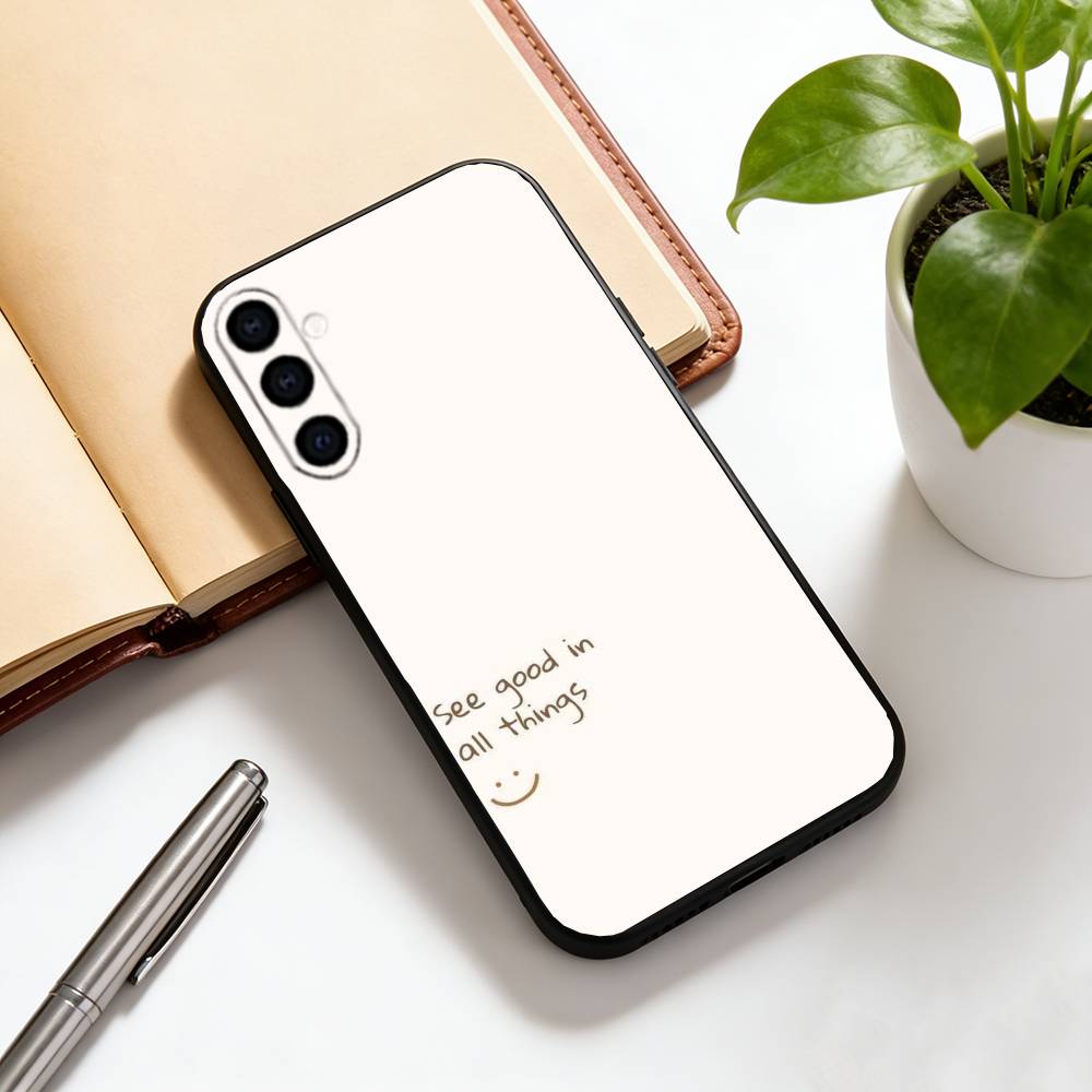 Minimalist Phone Case Black Silicone Soft For Samsung Galaxy A73,A72,A71,A70,A53,A52,A51