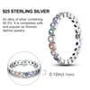 925 Silver Women Finger Rings Luxury Colored Pave Cz Geometric Elements Stackable Girl 'S Fashion Ring 