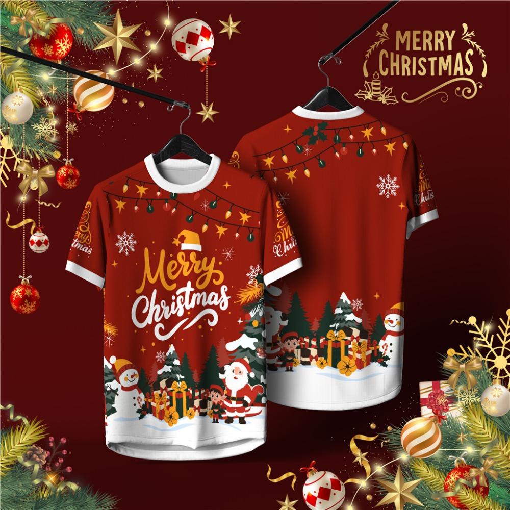 Carbon neutral Christmas T-shirt for children, loose and environmentally friendly snowflake top