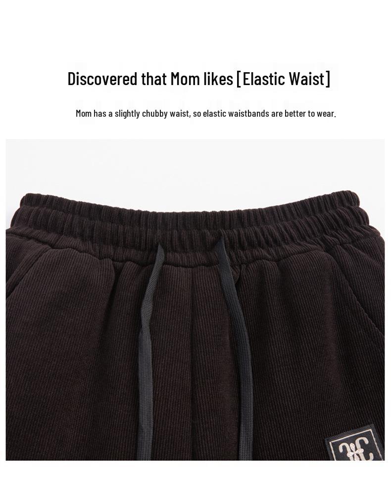 High-Waisted Fleece-Lined Winter Pants for Middle-Aged and Elderly Women