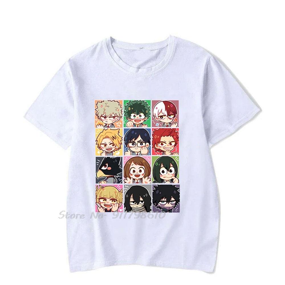 

Новая аниме мультяшная футболка Deku Todoroki Shoto Bakugou Katsuki из хлопка, летняя модная футболка оверсайз, повседневная мужская одежда, топы S