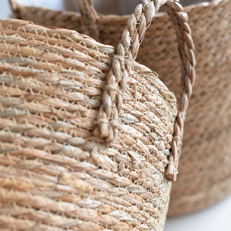 Woven Flower Pots Straw Flower Pots Outdoor Tables Large Straw Bag Basket Hand