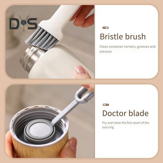 2-In-1 Cup Lid Gap Cleaning Brush with Slanted Bristles Water Bottle Cover Cleaner Brush Seal Remover Multifunctional Cup Lid Crevice Cleaning Tools