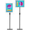 A3 Poster Display Stand with Adjustable Height and Tilt, Steel and Aluminum, Silver