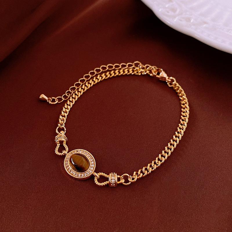 

Браслет с цирконом, браслет в стиле ретро, легкая роскошь, нишевые ювелирные изделия высокого класса