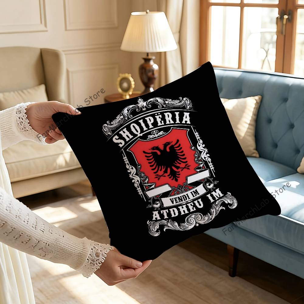 Cuscino con Logo Bandiera Albanese Illirica per Camera da Letto, Auto, Caffetteria, Stanza e Salotto Copricuscino Decorativo per Divano