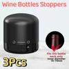 3Pcs Leak Proof Red Wine Bottles Stoppers Reusable Silicone Champagne Bottle Stopper Mini Black Sealed Bottle Stopper Bar Tools