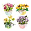 Diy Hand-assembled Flower Buildingblocks With Small Pieces, Everlasting Hand-held Flower Toys