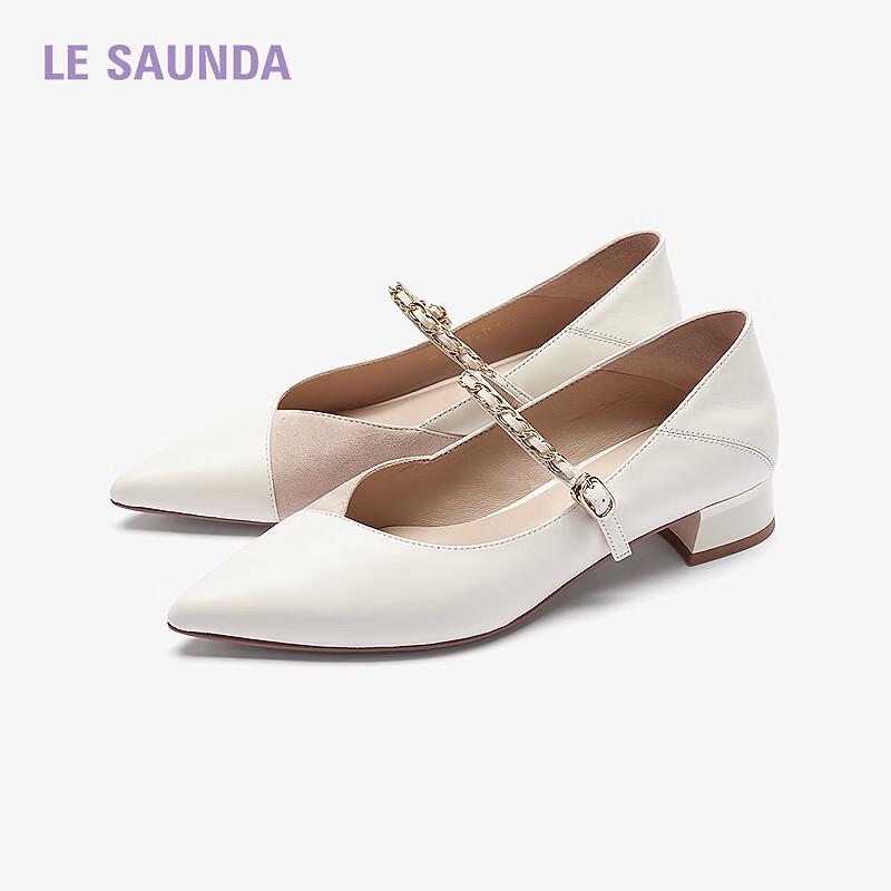 Laird Stone Cai Wenjing Style Sheepskin Mary Jane Block Heel Pumps