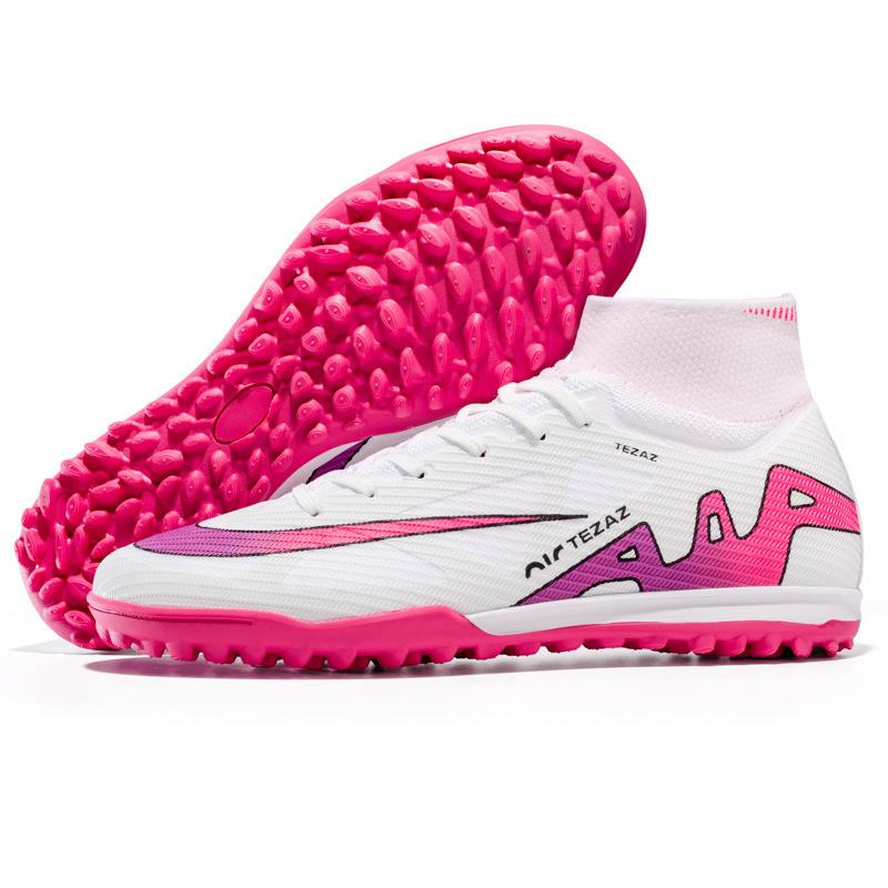 

High-top football shoes men and women children broken nails tf leather feet artificial flat AG nails youth and student training shoes 45