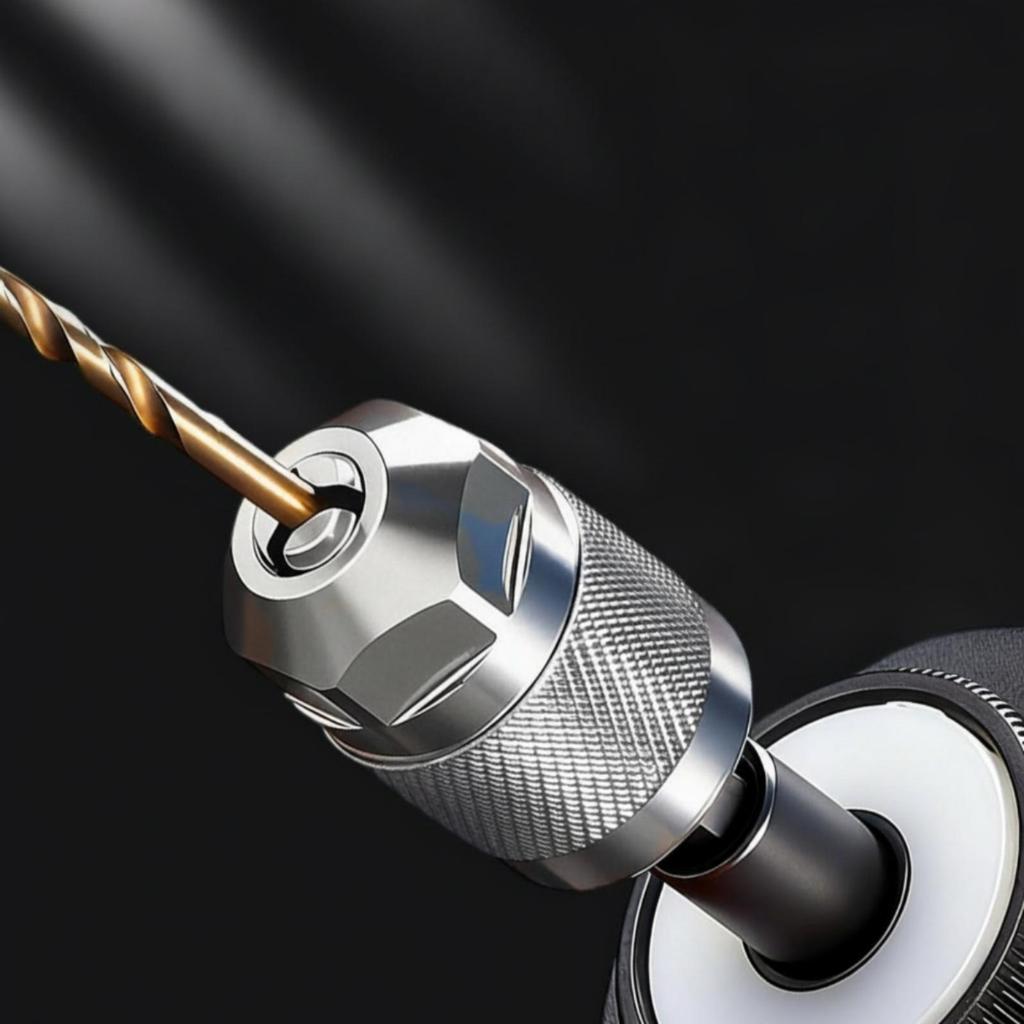 Hex Shank Drill Chuck Adapter Knurled ThreeJaw Metal Power Tool Accessory