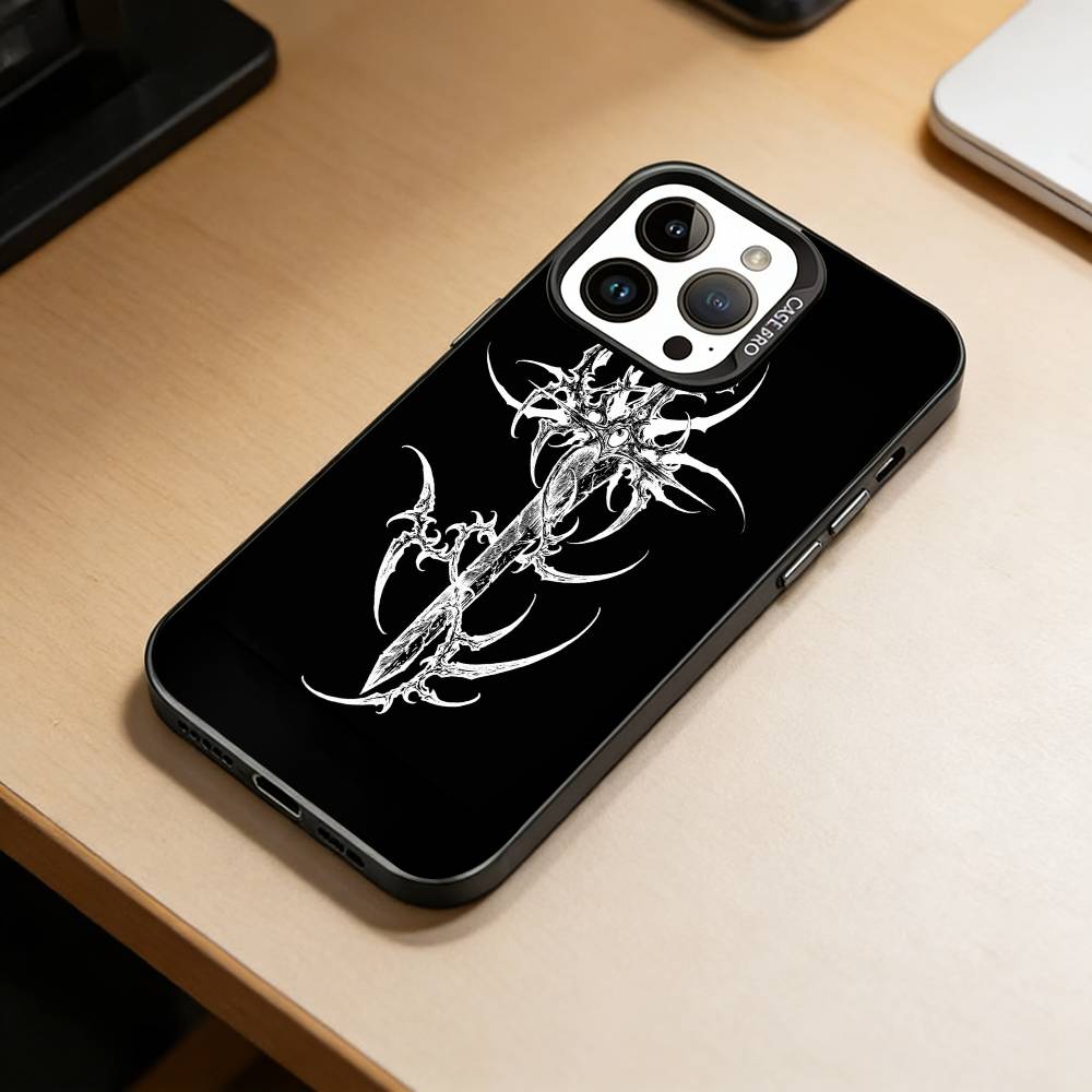 

Cyber Sigil Cross Phone Case For iPhone 17,16,15,14,13,12,11 Plus,Pro Max,XS,Colorful Silver Black Cover iPhone17air