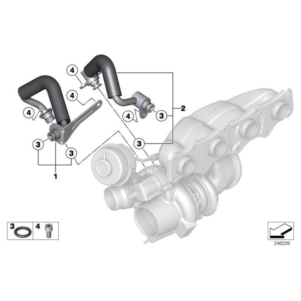 2x Turbo Coolant Hose Pipe For BMW 1 2 3 4 5 Series X1 X3 X4 X5 Z4 2.0L N20 B20