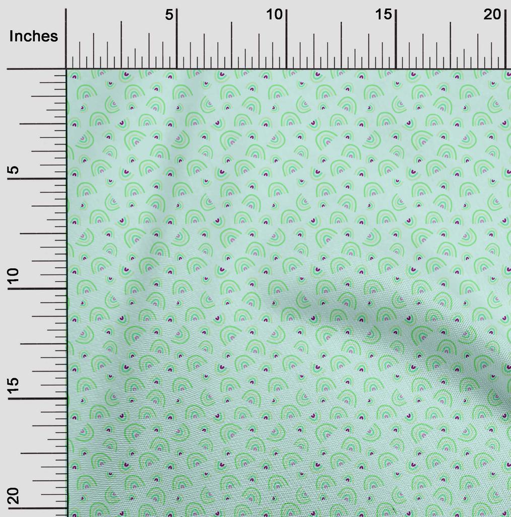 oneOone Cotton Flex Light Green Fabric Kids Rainbow Craft Projects Decor Fabric Printed By The Yard 40 Inch