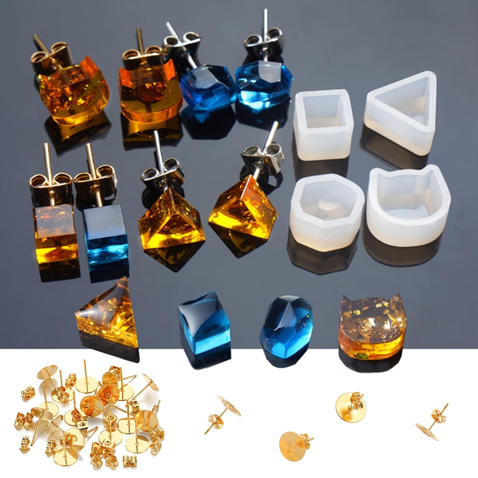 

8 Resin Earring Molds In Cat Shapes Miniature Silicone Molds For Making Squares, Triangles And Multidimensional Designs