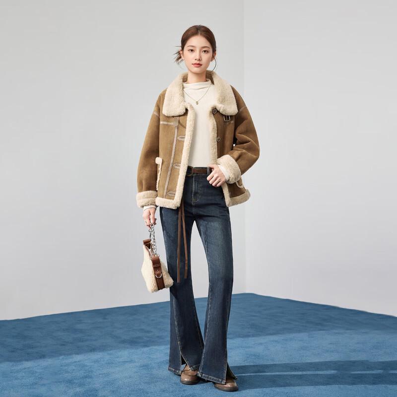 IEF 2025 Winter Frosted Leather & Fur Jacket