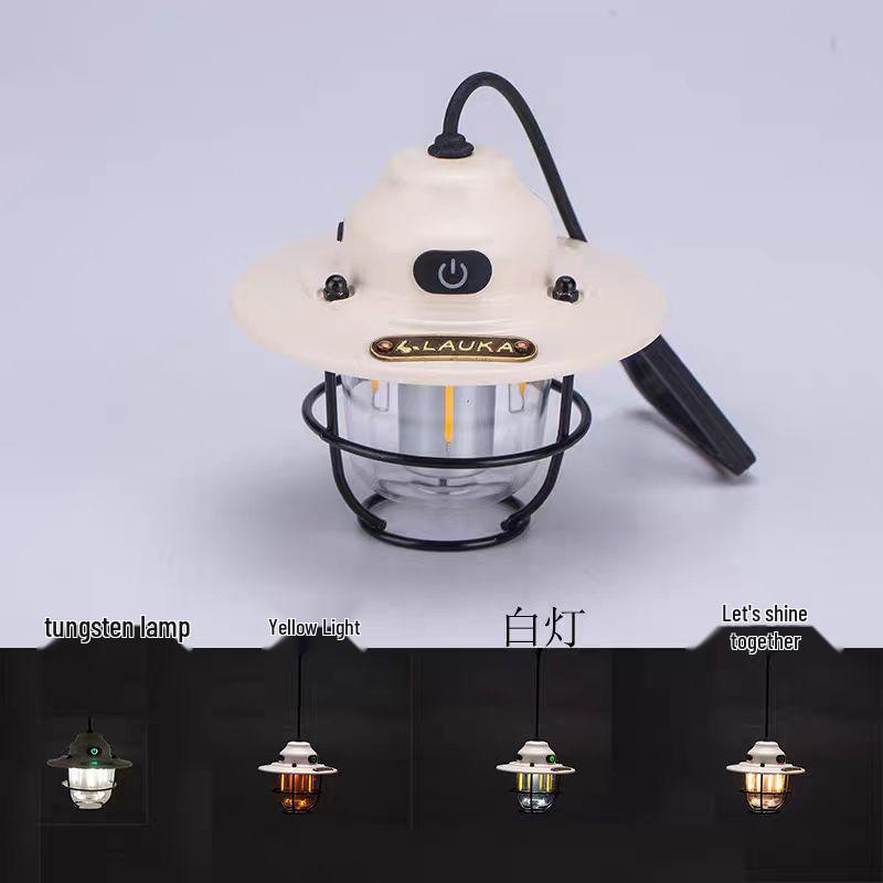 Retro Pinecone Camping Lantern - IPX4 Waterproof Tent Hanging Lamp for Outdoor Lighting