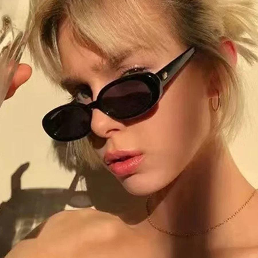  Oval Sunglasses Women Luxury Brand Designer Vintage Small Oval Sun Glasses Retro Men Rivets Sun Glasses Oculus