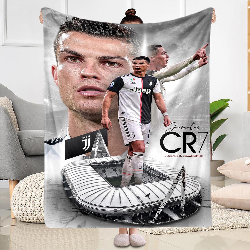 Cristiano Ronaldo Juventus Blanket Soft Warm Cozy Great for Bed Seaside Office for All Seasons Modern Style Best Holiday Gift for Friends Family