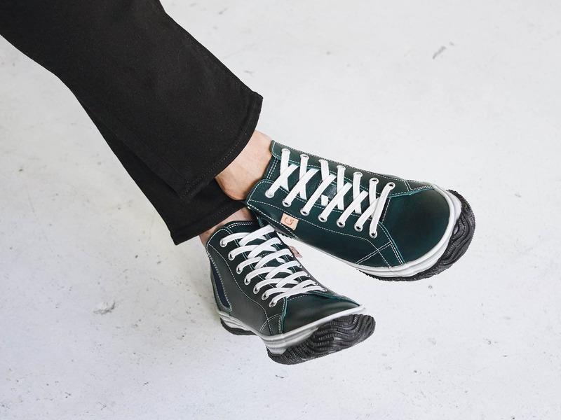 Spingle Handmade Kangaroo Leather Sneakers Spm-442 Dark Blue