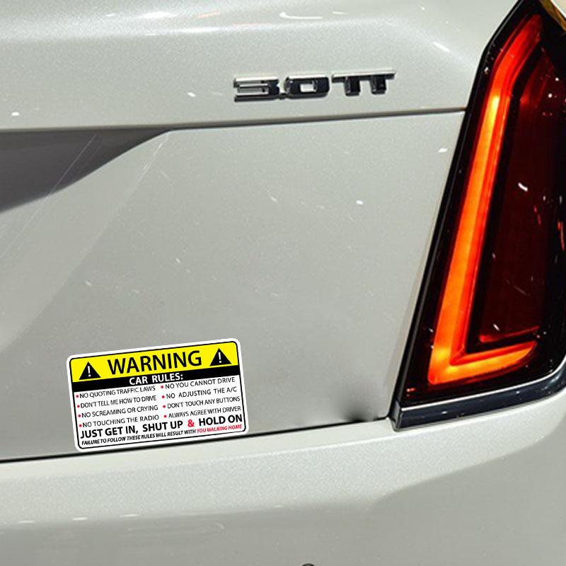 Car Safety Warning Rules StickersCar Safety Warning Rules Stickers