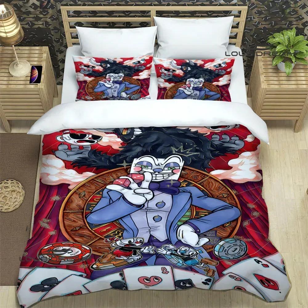 Cuphead Cartoon Printed Bedding Sets Exquisite Bed Supplies Set Duvet Cover Bed Comforter Set Bedding Set Luxury Birthday Gift