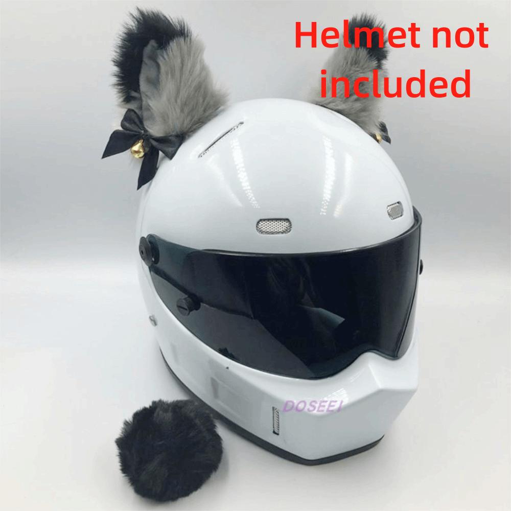 Cute Self-adhesive Motorcycle Helmet Decor Cosplay Personality Plush Cat Ears Soft Smooth Motocross Accessories