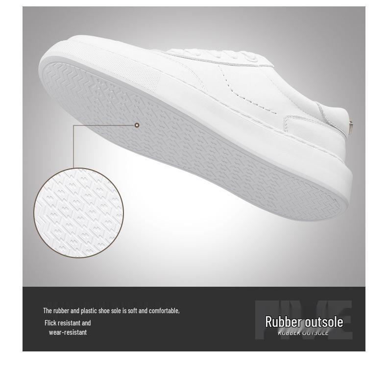 Men's Spring Collection: White Trendy Non-Slip Thick Sole Casual Sports Board Shoes