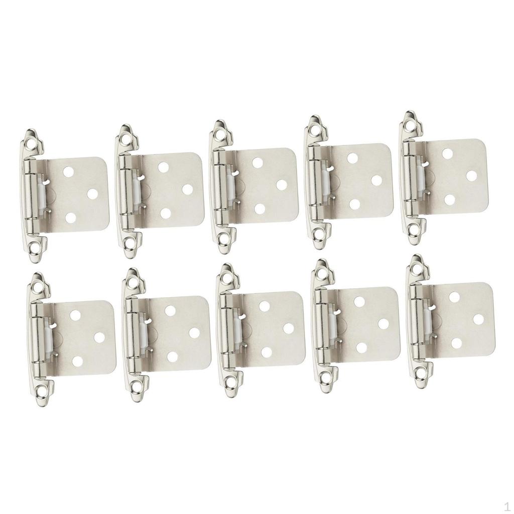 10 Count of Semi Concealed Cabinet Door Hinges Cold Rolled Steel Installation Accessories