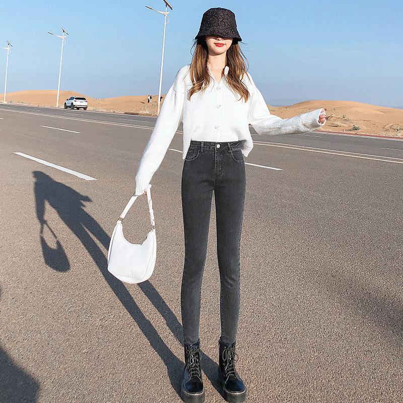 

Женские узкие джинсы с высокой талией, ранняя осень 2023 г.: Стройный, ретро, уличный стиль 27