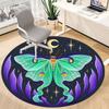 1PC Celestial Moth Print Office Round Rug, Non Slip, Soft and Durable Office Rug for Interior Decoration, Perfect for Office