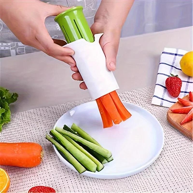 Odolný ABS Manuální Sekáček na Zeleninu, Snadno Použitelný Kuchyňský Gadget na Okurky, Mrkve, Rajčata a Další - Kráječ Zeleniny