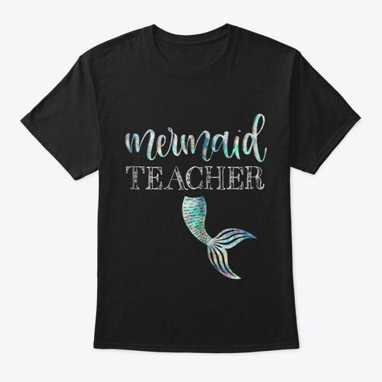 

Womens Mermaid Teacher Cute Back T-Shirt Made in the USA Size S to 5XL XL
