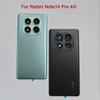 + Bakglas Batterilucka För Xiaomi Redmi Note 14 Pro 4G med Kameralins Bakre Hus Fodral Ersättning & Klister