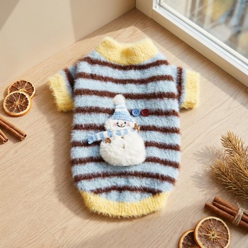 Striped Two-Leg Pet Sweater Dogs Cats Winter Warm Clothing Bichon Teddy