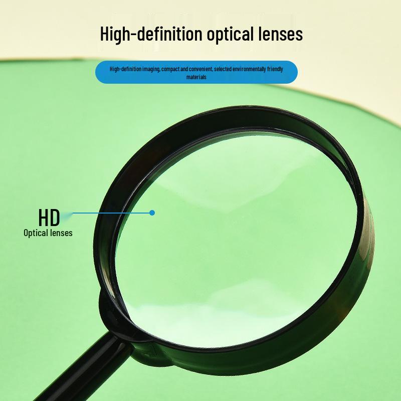 Foreign Trade 60mm Handheld Plastic Children's Color Educational Science Magnifying Glass Toy