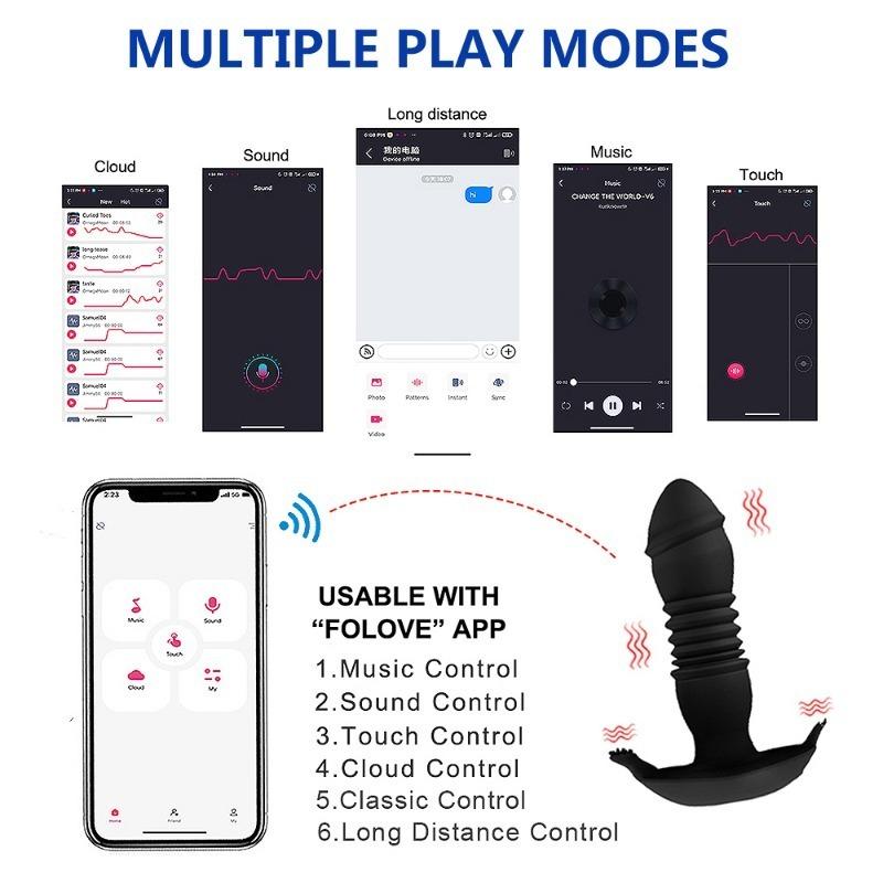 Invisible Adult Sexual Sex Toy Wireless APP Remote Control Wearable Thrusting Dildo Vibrating Panty Vibrator for Women Female