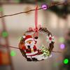Christmas decorations Santa Claus small rattan wreath pendant children's Christmas gift garland Christmas tree pendant