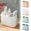 Multipurpose Desktop Storage Box Pen Holder, Compartments Thickened Plastic Organizer, Macaron Study Room Stationery Organizer Color Vertical Pattern