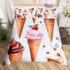 Ice Cream Comforter Covers Queen Size Duvet Covers For Boys Girls Quilt Cover 3Pcs 1 Duvet Cover 2 Pillowcases Lightweight Down