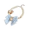 Cream Wind Pet Pearl Necklace Temperament Bow Elegant Princess Wind Cat Dog Accessories Kitten