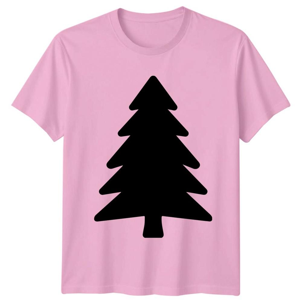 Black Christmas Tree Silhouette Graphic TShirt Evergreen Holiday Christmas Gift