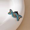 Metal DNA Double Helix Brooch Lapel Pin Scientific Jewelry Accessory for Clothing Bags Hats and Backpacks Unique Design Metal Alloy Construction