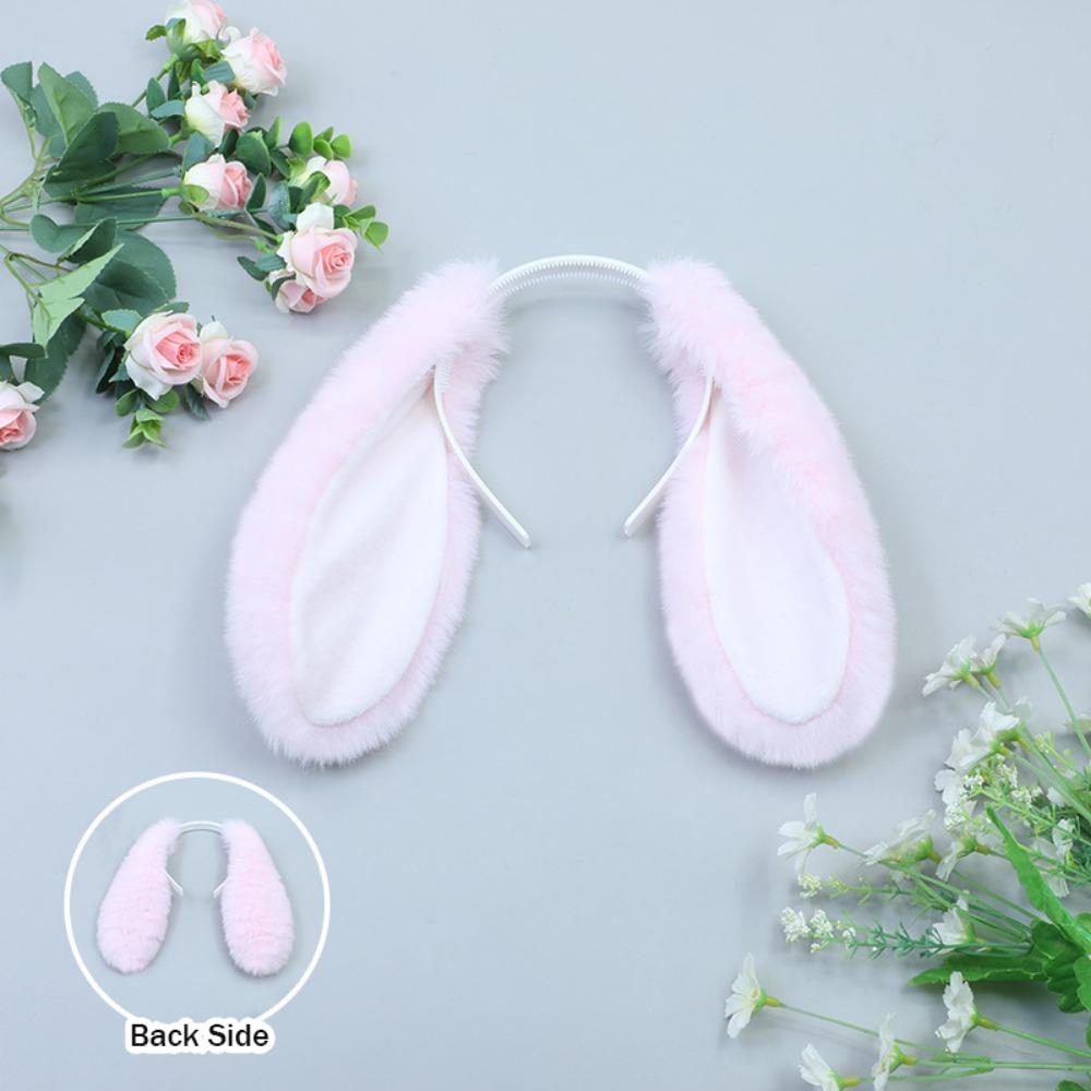 

Lightweight Bunny Ear Headband Cartoon Cosplay Costume Hair Hoop Hair Accessories Themed Party рожевий