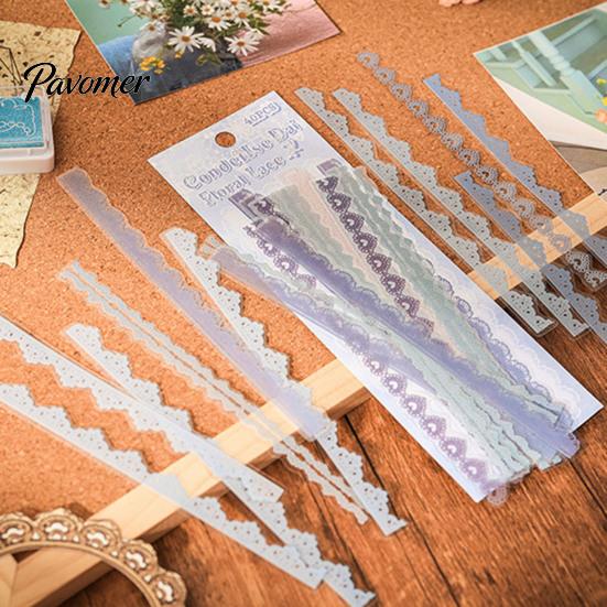 Autocollants Décoratifs Rétro en Dentelle PET pour Scrapbooking, Journal, Carte à Texture Vieillie, Planificateur, Carnet de Notes, Photo, Album,