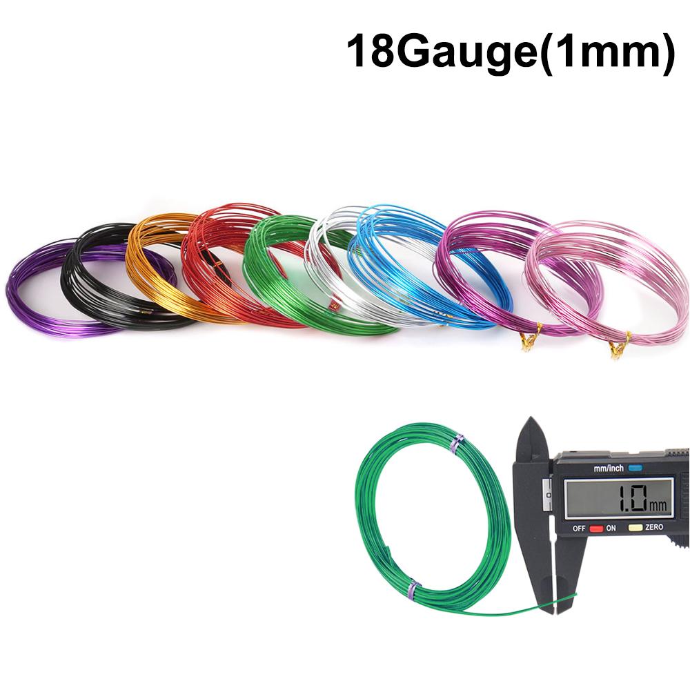 

Цветная алюминиевая проволока для рукоделия 1 мм, 1,5 мм, 2 мм, 2,5 мм гибкая металлическая художественная цветочная бижутерия бисерная проволока для самостоятельного изготовления ювелирных изделий 18 Guage (1mm)